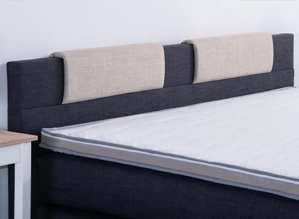 AUKONA| Boxspringbett Sophie Nature 140x200 | 7- Zonen Taschenfederkern Matratze, mit Komfortschaumtopper Bild 6