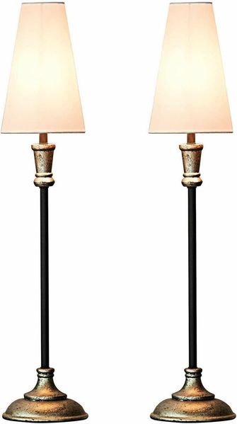 Mirabeau Tischleuchte Tischlampe 2er Set Obsonville silber/schwarz/creme