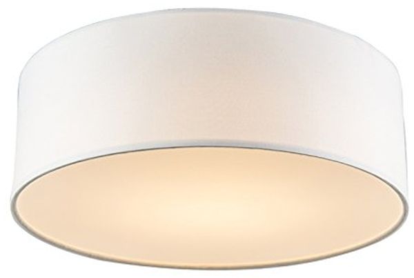 Qazqa Deckenleuchte Drum led, LED fest integriert, (nicht austauschbare) LED, Weiß, Modern, Textil, 1-flammig