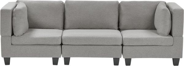 Beliani 'Unstad' Sofa, Hellgrau, Leinenoptik, 72 x 76 x 228 cm, ohne Ottomane, Einzelsofa