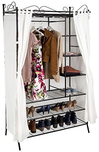 tectake Garderobe Metall-Garderobenschrank, 3 große und 3 kleine Fächer