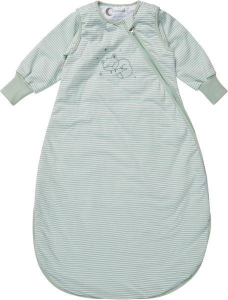 Sterntaler Schlafsack mit Armen 70cm Fuchs Filou - Jersey, leicht wattiert - abnehmbare Ärmel mit Klettverschluss & Handstulpen - 2-Wege-Reißverschluss & Kabelöffnung - für Kinder - 1,00 TOG, eisgrün
