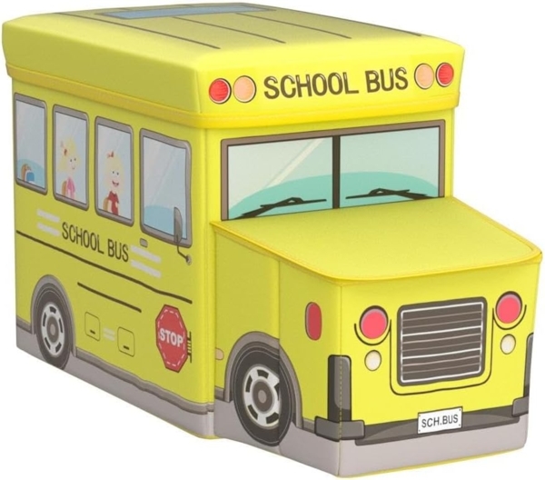Bieco 'Schulbus' Aufbewahrungsbox mit Sitzbank 46L gelb Bild 4