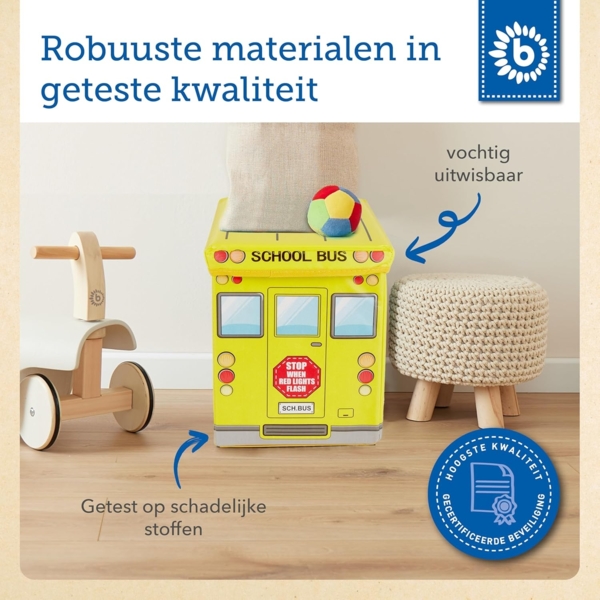 Bieco 'Schulbus' Aufbewahrungsbox mit Sitzbank 46L gelb Bild 7