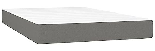vidaXL Boxspringbett mit Matratze Dunkelgrau 120x200 cm Stoff, Härtegrad: H2 [3142162] Bild 5