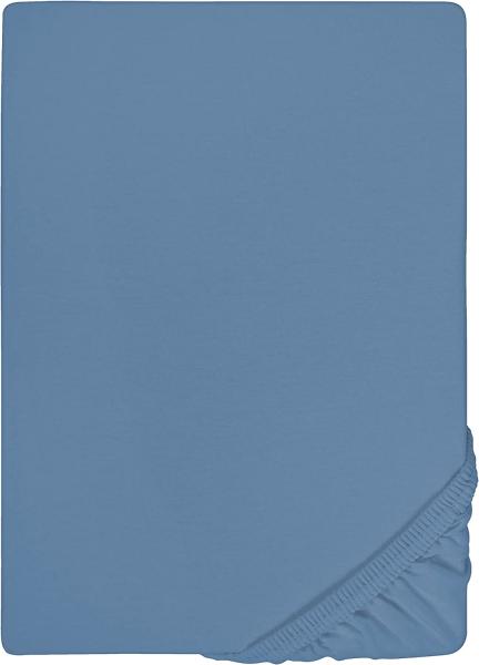 Biberna Jersey Elasthan Spannbettlaken Spannbetttuch 90x190 cm - 100x220 cm Azurblau