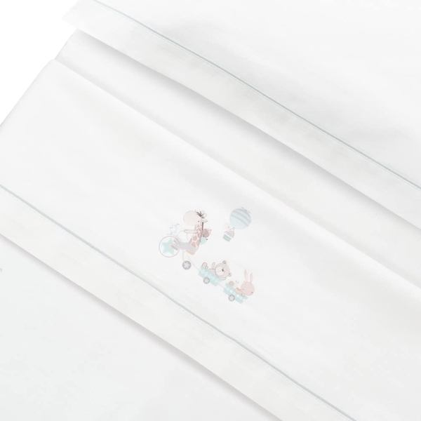 Bettlaken für Kinderbett, Giraffe, Fahrrad, Weiß und Grau Bild 5