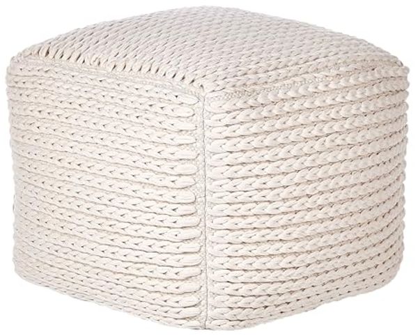 Pouf DAMAN Helles Beige Baumwolle 50 cm 50 cm