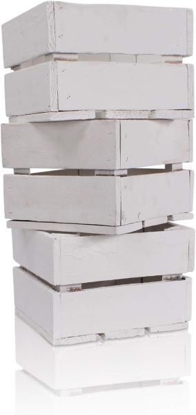 CHICCIE 3 Set Holzkiste im weißen Vintage Look - Weiß Obstkiste Weinkiste Bild 2