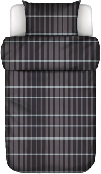 Essenza Bettwäsche Thori Dark Navy, Flanell, 2 teilig, Kariert, Streifen, Linien