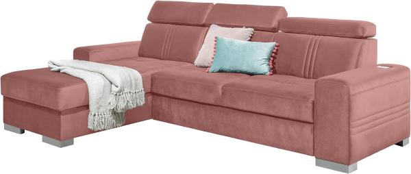 99rooms Neilo Ecksofa Velours ESITO Rosa Links mit