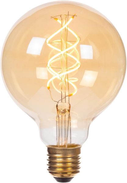 LUCIDE G95 Glühlampe, Ø 9,5 cm, E27, 1x4,9 W, 2200 K, Bernsteinfarben, Bernstein