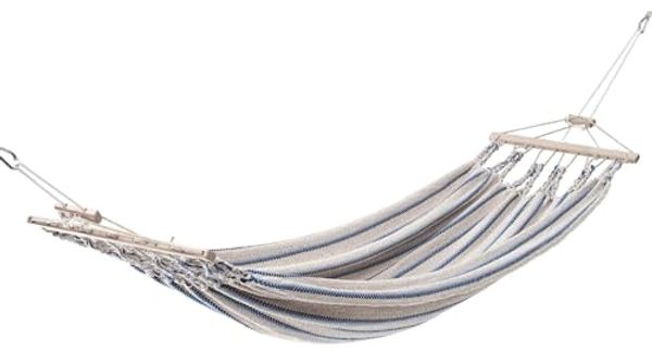 CHICO Einzelhängematte aus Baumwolle Beige-blau