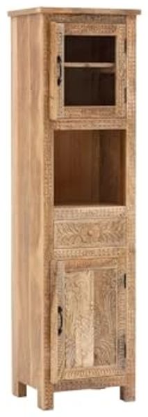 Hochschrank Massivholz Mango braun 50x180x40 cm Badschrank Landhausstil Badezimmerschrank massivum Santa Cruz