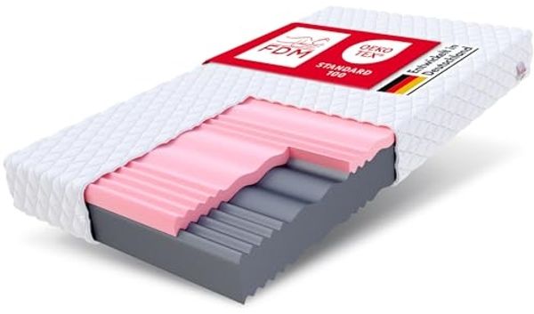 FDM Select MAX Double Matratze 200x200 cm Kaltschaum Höhe 24 cm Härtegrad H3 und H4 Visco-Schaum Öko-Tex Allergikergeeignet Jersey Bezug Waschbar