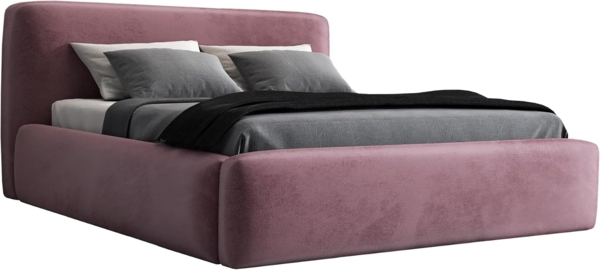 Polsterbett LUMO 160x200 ohne Matratze mit Bettkasten und Lattenrost. Farbe: Flamingo 14