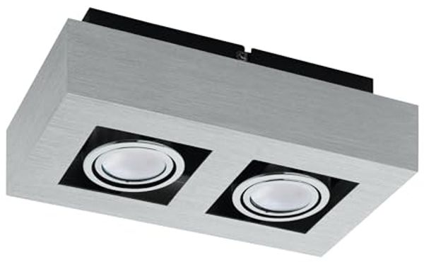 Eglo 91353 Aufbauleuchte LED LOKE 1 alu-gebürstet, chrom, schwarz, GU10 max. 2X5W