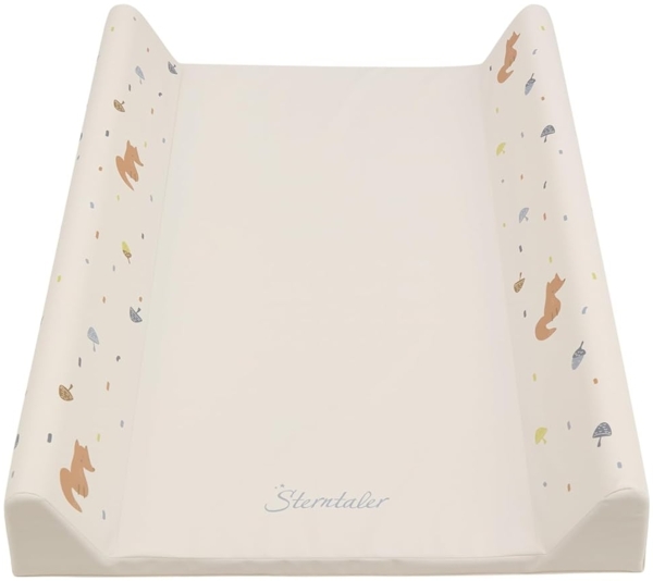 Sterntaler Wickelauflage Fuchs Filou - unisex Wickelunterlage mit Druckmotiv - pflegeleichtes & abwaschbares Obermaterial - Wickeltischauflage, Größe 50x70 cm, lichtgrau