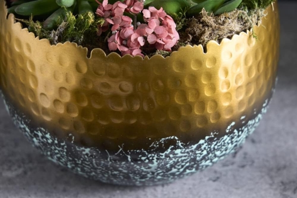 riess-ambiente Dekoschale ORIENT 19cm gold (Einzelartikel, 1 St), Wohnzimmer · Metall · handmade · Übertopf Bild 9