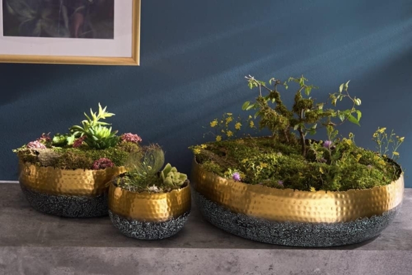 riess-ambiente Dekoschale ORIENT 19cm gold (Einzelartikel, 1 St), Wohnzimmer · Metall · handmade · Übertopf Bild 4