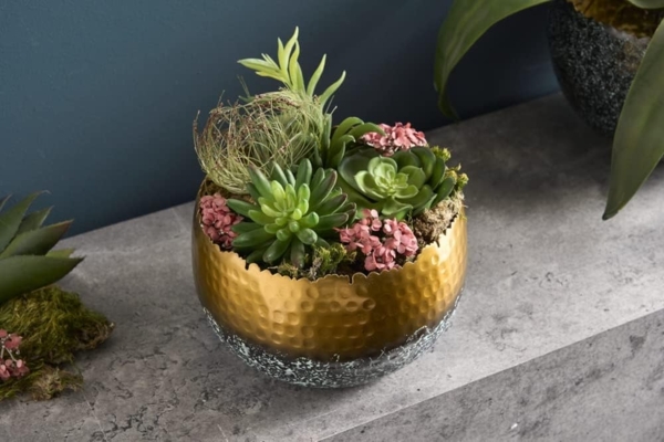 riess-ambiente Dekoschale ORIENT 19cm gold (Einzelartikel, 1 St), Wohnzimmer · Metall · handmade · Übertopf Bild 3