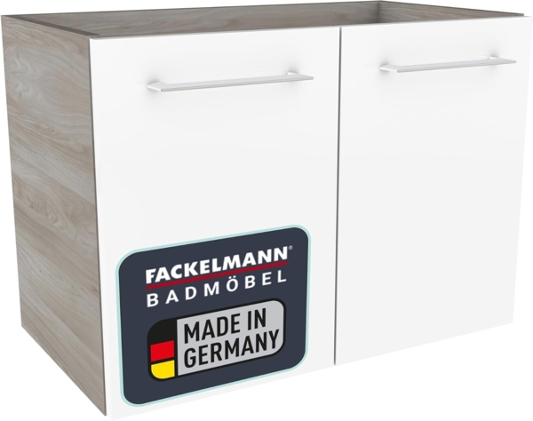 Fackelmann LIMA Waschtischunterschrank 59 cm, Braun/Weiß