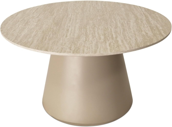 Tango Couchtisch Rund ø80 cm - Travertine-Optik Beige