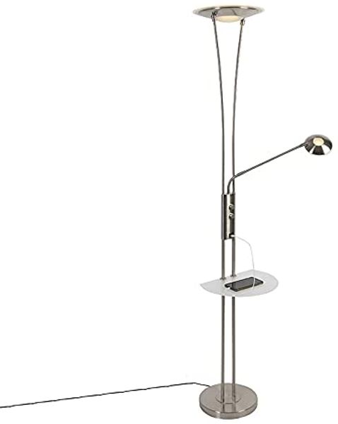 Qazqa Stehlampe Sevilla, LED fest integriert, (nicht austauschbare) LED, Stahl, Modern, Stahl, 1-flammig