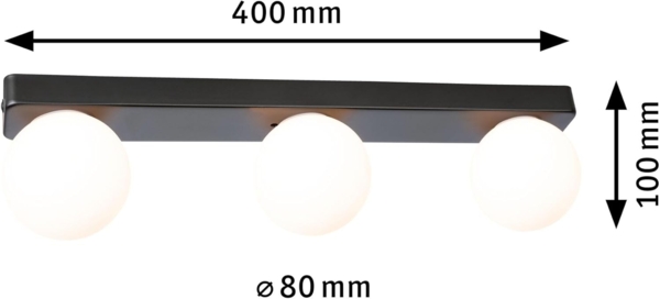 Paulmann 71070 Selection Bathroom Wandleuchte Gove Schwarz Satin 3-flammig G9 IP44 Bild 12