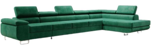 Designer Sofa Maxi mit Schlaf und Klappfunktion Grün Rechts