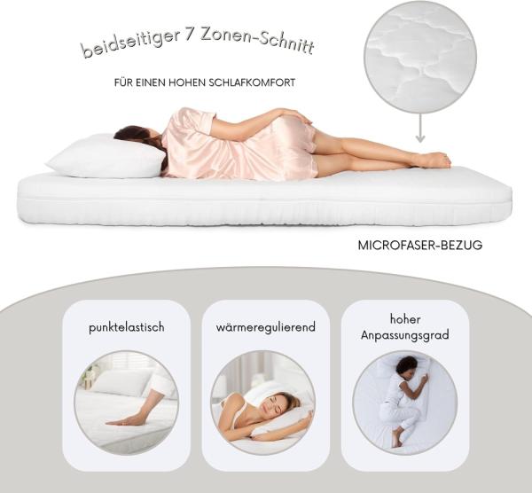 MSS Aqua Deluxe - 7 Zonen Wellness Kaltschaummatratze - 180 x 200 x 21 cm (Kernhöhe 19 cm) - Härtegrad H4 & H5 - Matratze Wendematratze Kaltschaum Oeko-TEX Bild 9
