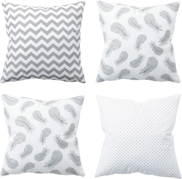Amilian Dekokissen 4er Set - Dekokissen mit Füllung - 40x40 cm - Deko Kissen