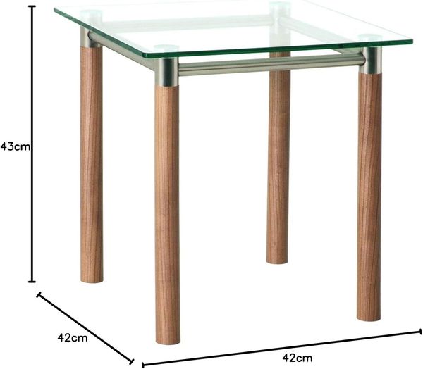 Beistelltisch aus Glas/ Metall / Holz, ca. 42x42 cm Bild 3