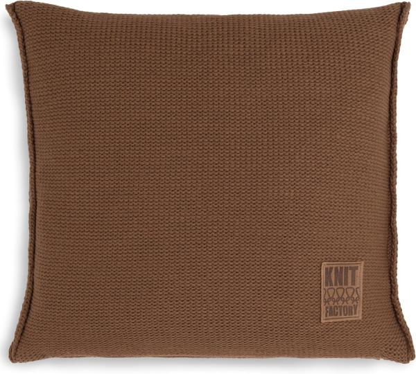 Knit Factory Uni Kissen 50x50 cm Glatt Braun