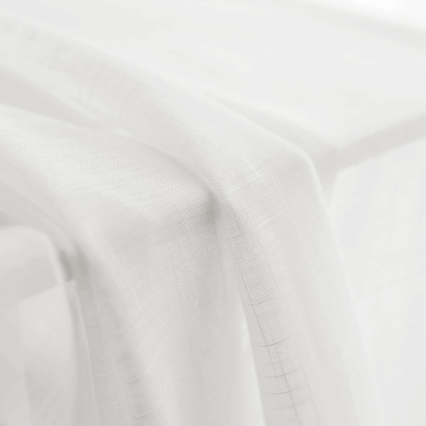 CUCRAF Leinenoptik Voile Vorhänge mit Ösen Gardine für Schlafzimmer Wohnzimmer, Off White,H225 x B140cm 2er Set Bild 7