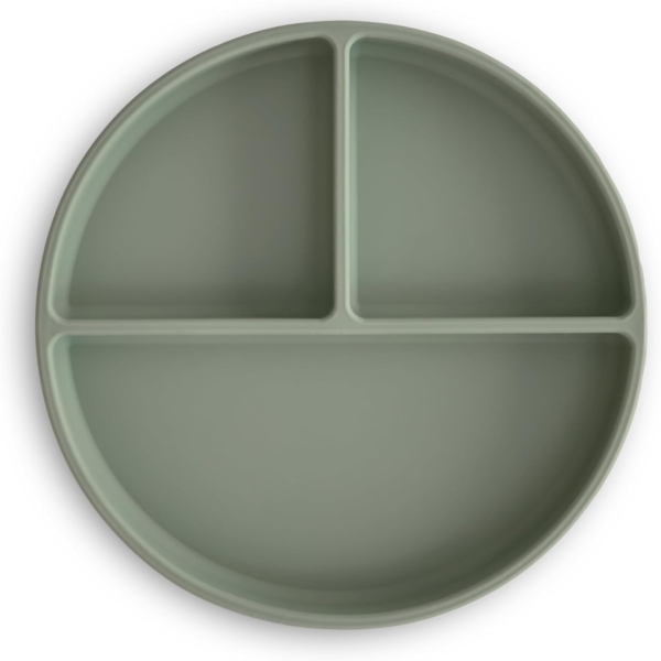 Mushie Silikon Menüteller mit Saugring, Dried Thyme