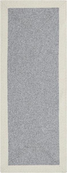 NORTHRUGS Trenzado In- & Outdoor Teppich Wetterfest – Pflegeleicht Handmade-Look für Innen und Außen Gewebter Outdoorteppich Läufer für Balkon, Terrasse, Wohnzimmer, Garten – Grau Creme, 80x200