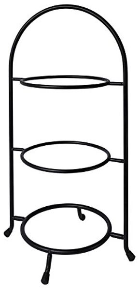 Contacto Telleretagere, schwarz für Teller 23-27 cm - 10'', dreistufig, Stahldraht, schwere Ausführung