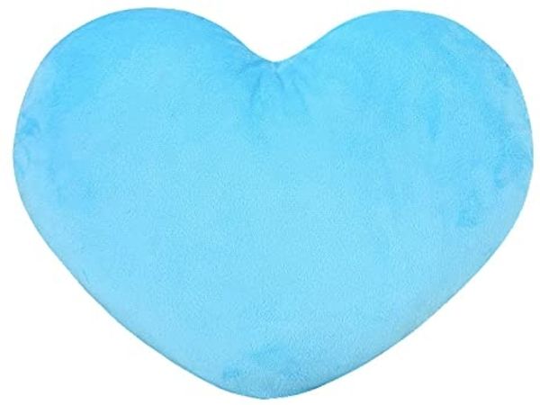 Herzkissen, Herz Kissen Kinderzimmer, Kuschelkissen Kinder Herzform Dekokissen Kopfkissen Kissen Zierkissen, Plüsch Kinderkissen für Kinderzimmer Sofa Dekoration (Blau,40 cm)