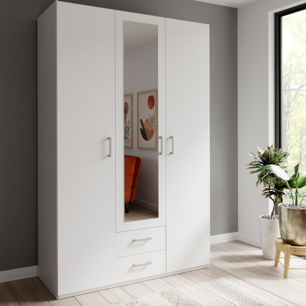 FORTE Drehtürenschrank Drehtürenschrank, Spiegel, Stauraum, 2 Schubladen