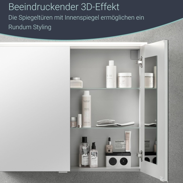 Fackelmann B.PERFEKT LED Spiegelschrank 100 cm breit, Weiß Bild 6