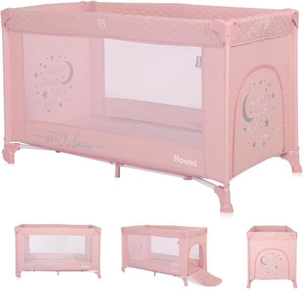 Lorelli Baby Reisebett Laufstall Noemi eine Ebene, seitliche Öffnung, Matratze pink