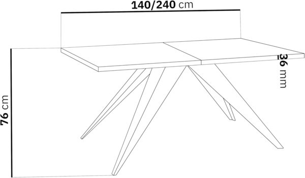 WFL GROUP Esstisch Vance Weiß, Rechteckiger Tisch mit Pulverbeschichtete mit weißen Metallbeine Bild 3