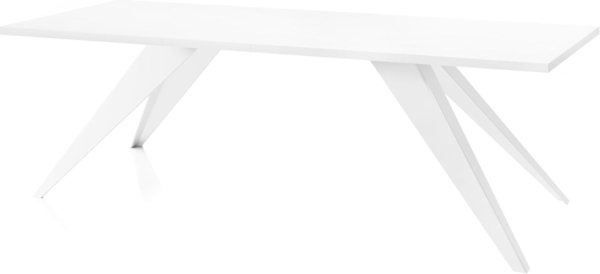 WFL GROUP Esstisch Vance Weiß, Rechteckiger Tisch mit Pulverbeschichtete mit weißen Metallbeine Bild 4