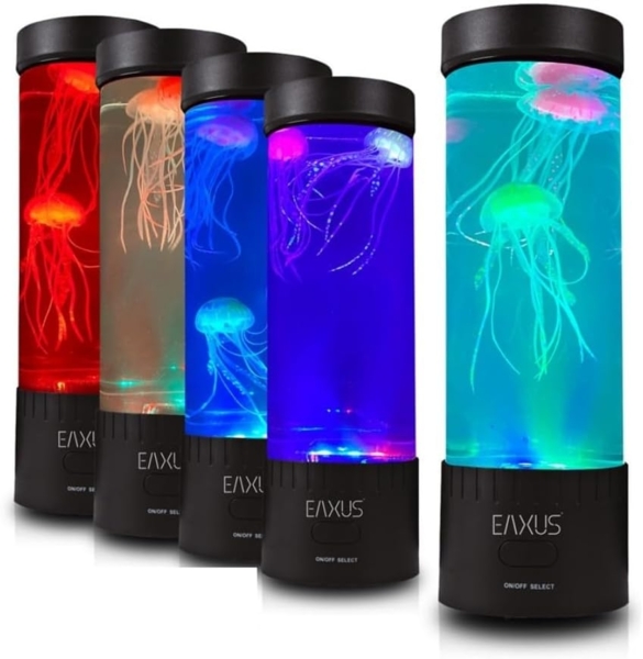 EAXUS LED Nachtlicht Quallen Aquarium, LED fest integriert, Bunt, Nacht- und Dekoleuchte mit Stimmungsfarben