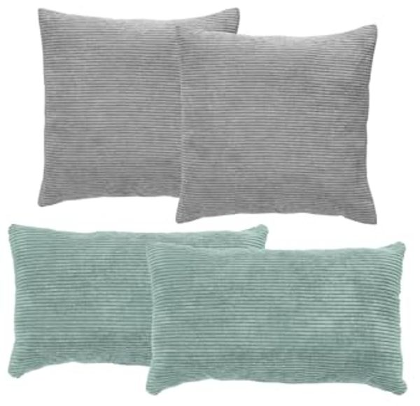 Andiamo Dekokissen Cord Kissen Emy, 4er Set, Kissenhülle mit Füllung, Sofakissen, eckig, 40x40 & 30x50 cm, auch einzeln erhältlich