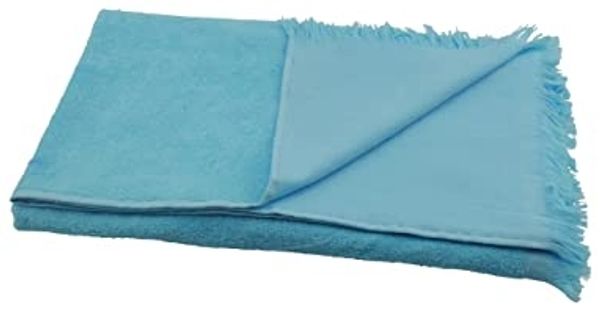 Hamamtuch Frottee türkis mit geraden Fransen 90x180 cm
