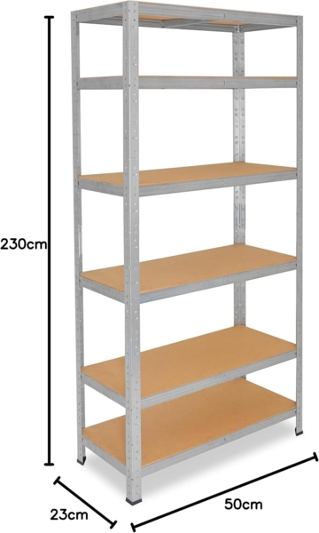 shelfplaza HOME 230x50x23 cm Schwerlastregal in grau-verzinkt mit 6 Böden und 145 kg Traglast pro Boden Bild 2