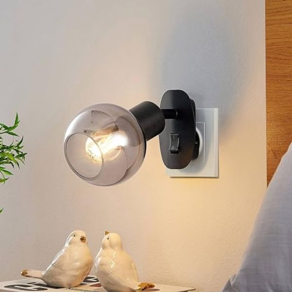 Lindby Wandleuchte Lioma, Metall, Schwarz IP20, 1 x 4 W LED