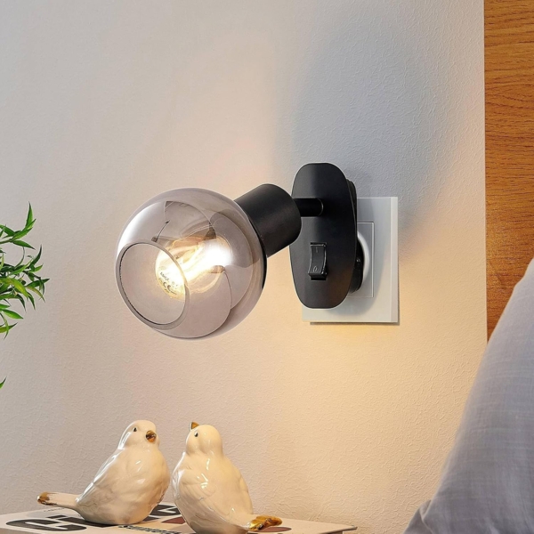 Lindby Wandleuchte Lioma, Metall, Schwarz IP20, 1 x 4 W LED